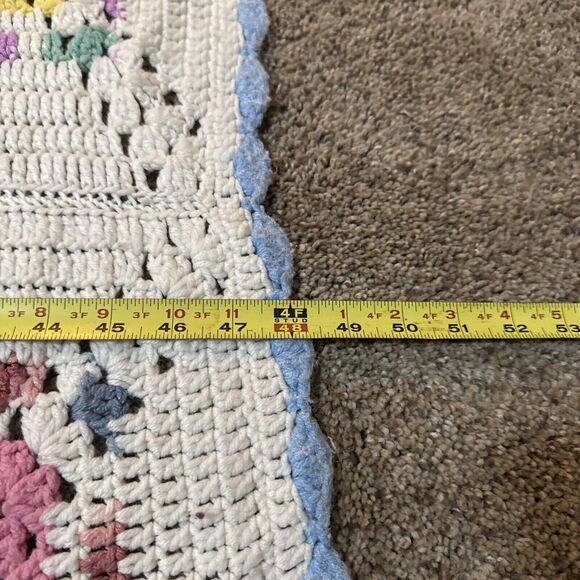 Crochet Blanket 92" X 48" Large Soft Comfy Handmade Crafted Beautiful Colors - Picture 6 of 6